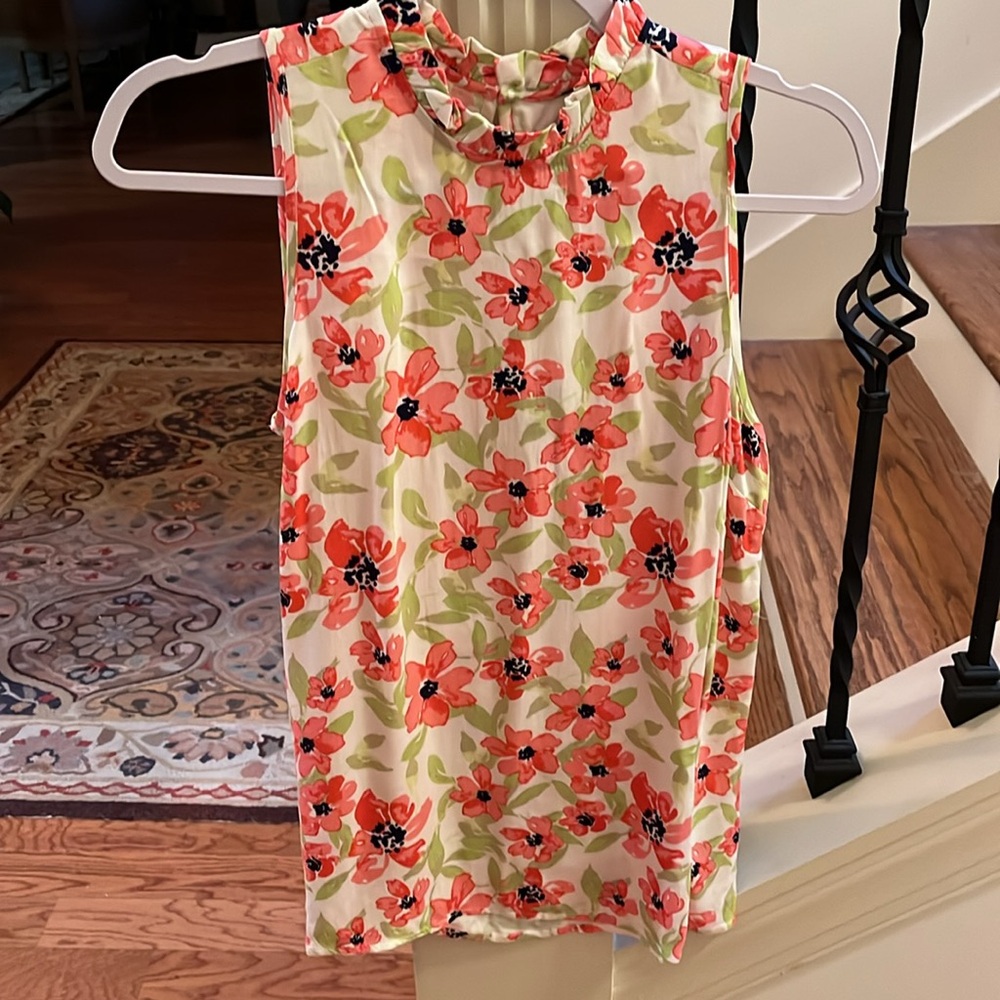 CALLIE PINK FLORAL RUFFLE TANK/NWT/Small - Picture 13 of 15